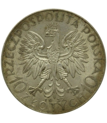 10 złotych, Głowa kobiety, 1932, stan 2+