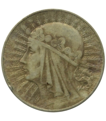 10 złotych, Głowa kobiety, 1933, stan 3