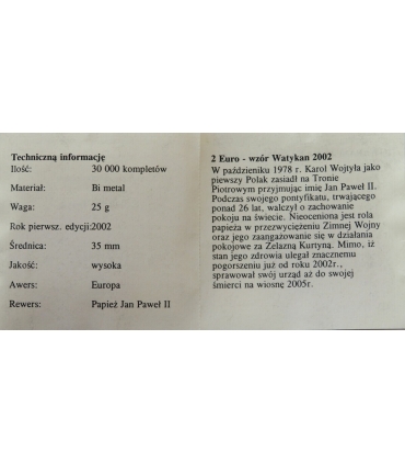 Medal okolicznościowy kolekcja euro wzór Watykan