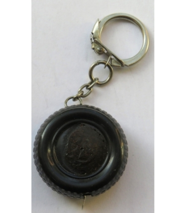 Stara zwijana miarka centymetrowa - breloczek, PZU