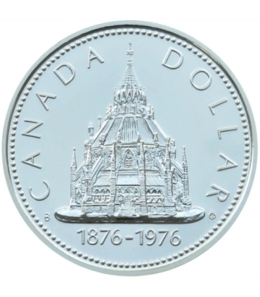 Kanada, 1 dolar 1976, Biblioteka parlamentu, srebro, certyfikat
