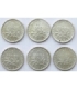 Lot 6 szt. 1 frank Francja Ag 1910-1920, srebro