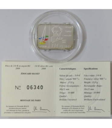 1/4 euro, Francja - Edouard Manet, 2008