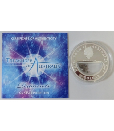 1 $, Skarby Australii - Diamenty, 2009, Srebro Ag 999 + diamenty