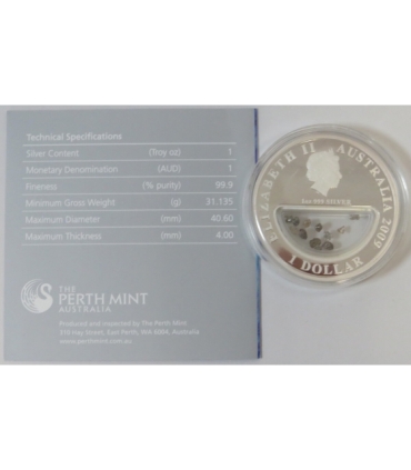 1 $, Skarby Australii - Diamenty, 2009, Srebro Ag 999 + diamenty