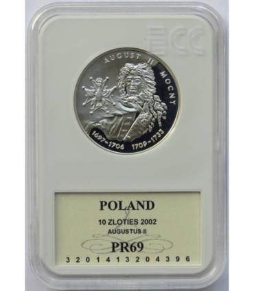 10 zł, August II Mocny - popiersie, GCN PR69