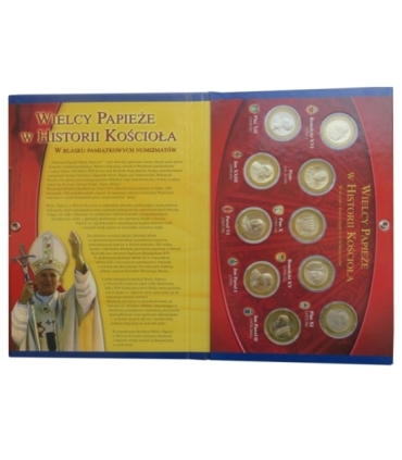 Wielcy Papieże w historii kościoła zestaw 10 medali w etui