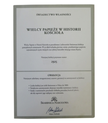 Wielcy Papieże w historii kościoła zestaw 10 medali w etui