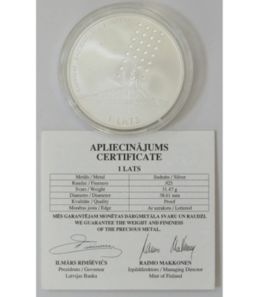 1 lats, Łotwa - Biblioteka Narodowa, 2002