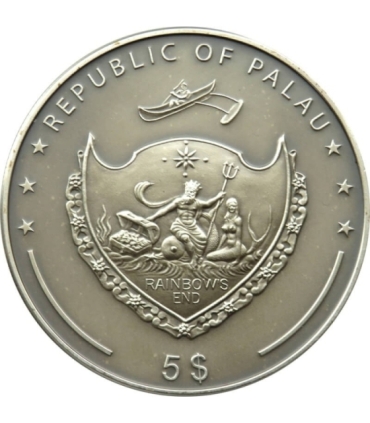 5 $, Wyspy Palau - 200 lat urodzin Braille'a, 2009