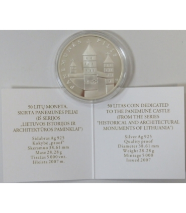 50 litu, Litwa - Panemunes Pilis, 2007, ceryfikat