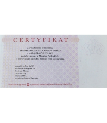 Zestaw 19 numizmatów sławni Polacy srebro Ag925 + certyfikaty