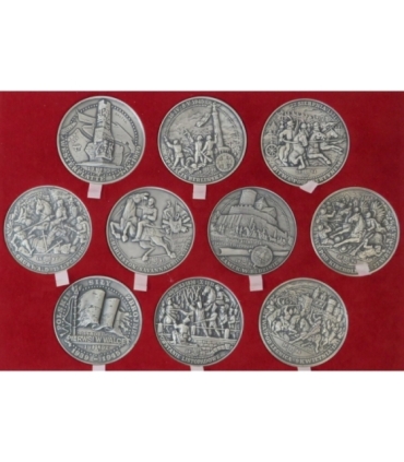 Zestaw 10 medali TWO Wybitni wodzowie i dowódcy w historii oręża polskiego  + ETUI