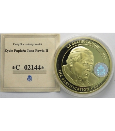 Medal, Życie Papieża Jana Pawła II z certyfikatem