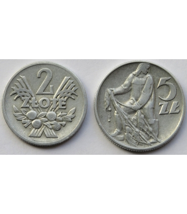 Lot: 5 zł, Rybak, 1958, 2 zł Jagody 1958 3/3+