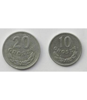 Lot 1961: 10 groszy, 20 groszy, stan 3+