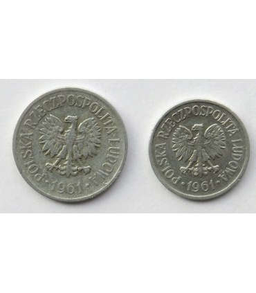 Lot 1961: 10 groszy, 20 groszy, stan 3+