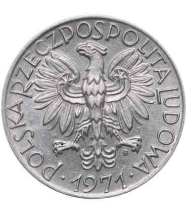 5 zł rybak, 1971, stan 1-, połysk, pięknie zachowany