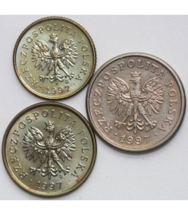 Lot: 1997 mennicze: 1,2,20 groszy