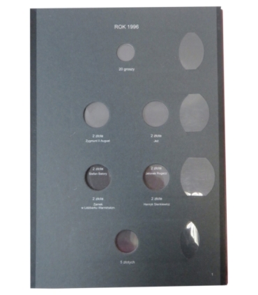 Album używany na monety obiegowe z lat 1996-2000 (w tym 2 zł GN)