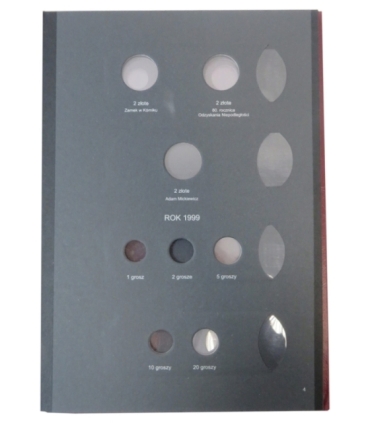 Album używany na monety obiegowe z lat 1996-2000 (w tym 2 zł GN)