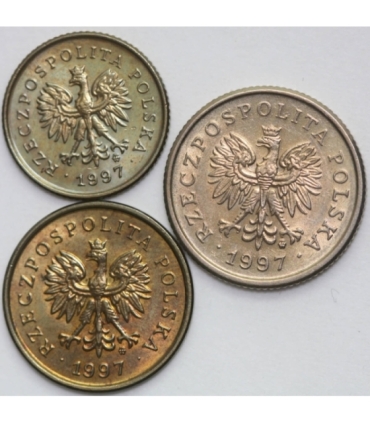 Lot: 1997 mennicze: 1,2,20 groszy