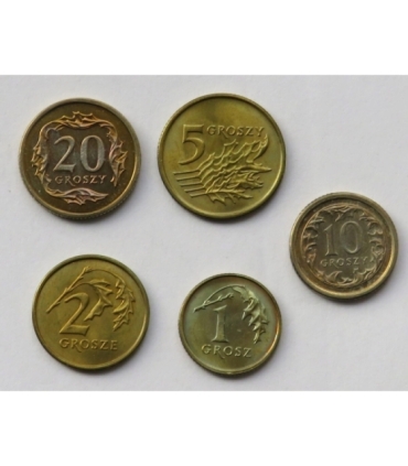 Lot 2000 mennicze: 1,2,5,10,20 groszy