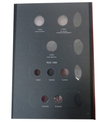 Album używany na monety obiegowe z lat 1996-2000 (w tym 2 zł GN)