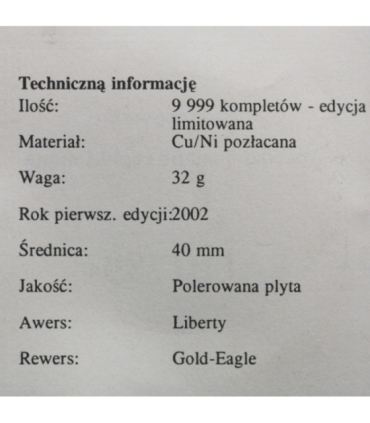 Numizmat Najbardziej znane repliki monet - Gold eagle, certyfikat