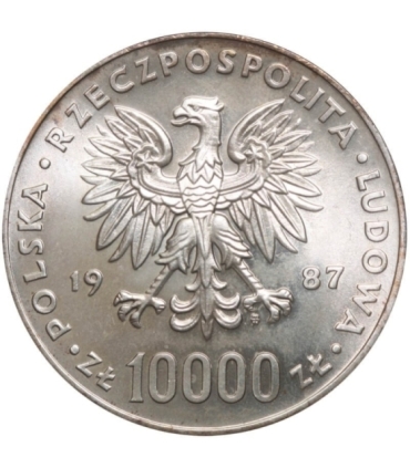 10.000 zł Jan Paweł 2, 1987, Srebro, stan 1