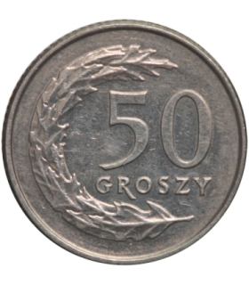 50 groszy, 1991, stan 1-/2+