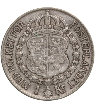 Szwecja 1 korona, srebro Ag800, 1940
