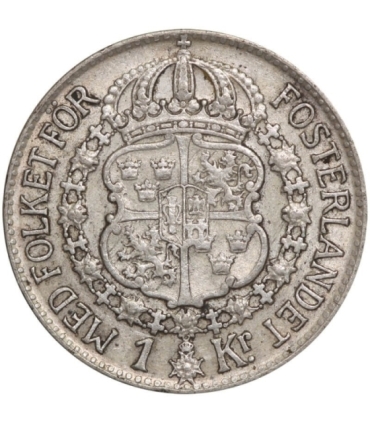 Szwecja 1 korona, srebro Ag800, 1940
