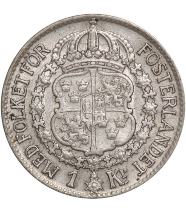 Szwecja 1 korona, srebro Ag800, 1940