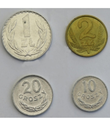 Lot: 10,20 groszy,1,2 złote 1981, stany 1/1-