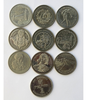 Lot: zestaw 10 monet okolicznościowych z lat 1991-1994