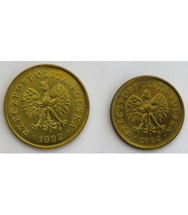 Lot: 1, 2, grosze 1992, stany 1-