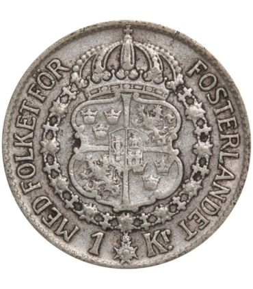 Szwecja 1 korona, srebro Ag800, 1940