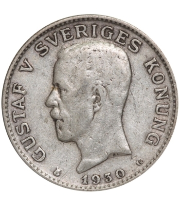Szwecja 1 korona, srebro Ag800, 1930