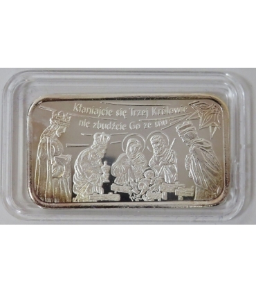 Sztabka Kłaniajcie się Trzej Królowie 1/2 uncji srebro Ag999 - Mennica Śląska