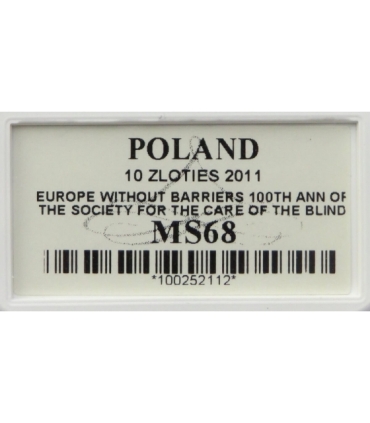 10 zł, Europa bez barier - Towarzystwo Opieki nad Ociemniałymi, GCN MS68