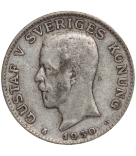 Szwecja 1 korona, srebro Ag800, 1930