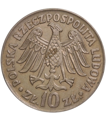 10 złotych, 1964 Kazimierz Wielki, napis wypukły 1/1-