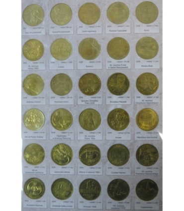 Pełny zestaw monet 2 zł GN 1995-2014, 260 szt.  + album