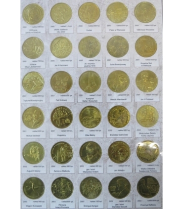 Pełny zestaw monet 2 zł GN 1995-2014, 260 szt.  + album