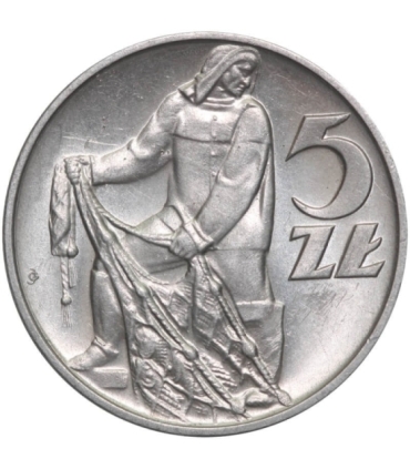 5 zł, Rybak, 1959, stan 1-, połysk