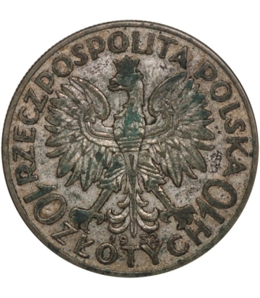 10 złotych, Głowa kobiety, 1932, stan 3