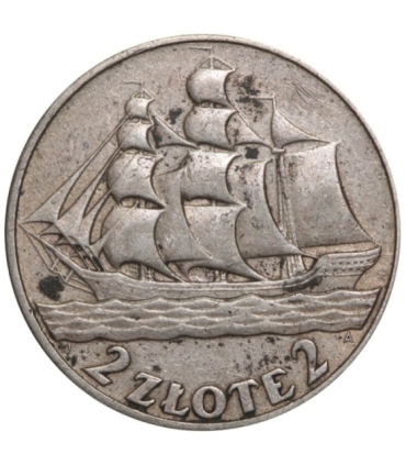 2 zł Żaglowiec 1936, stan 3