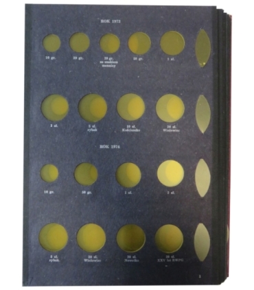 Album używany na monety obiegowe PRL z lat 1973-1986