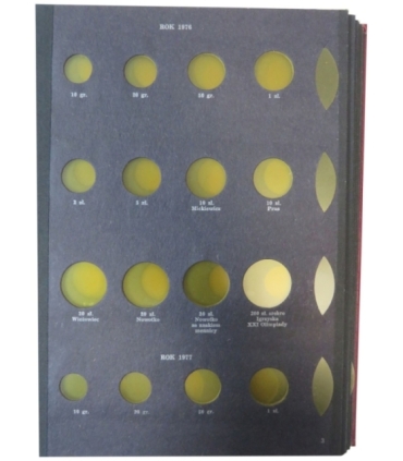 Album używany na monety obiegowe PRL z lat 1973-1986